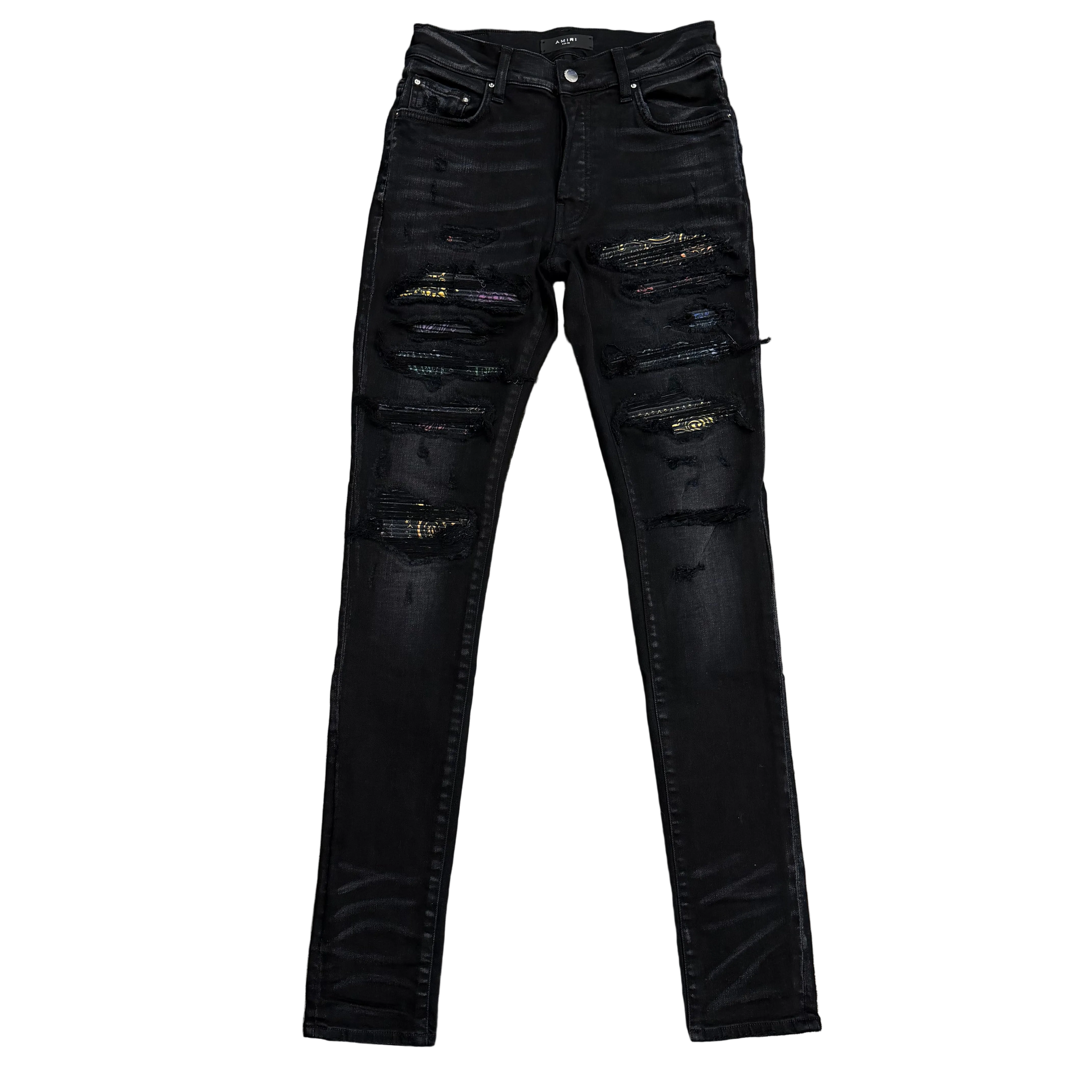 Mike Amiri ‘Rainbow Patch’ Jeans Black
