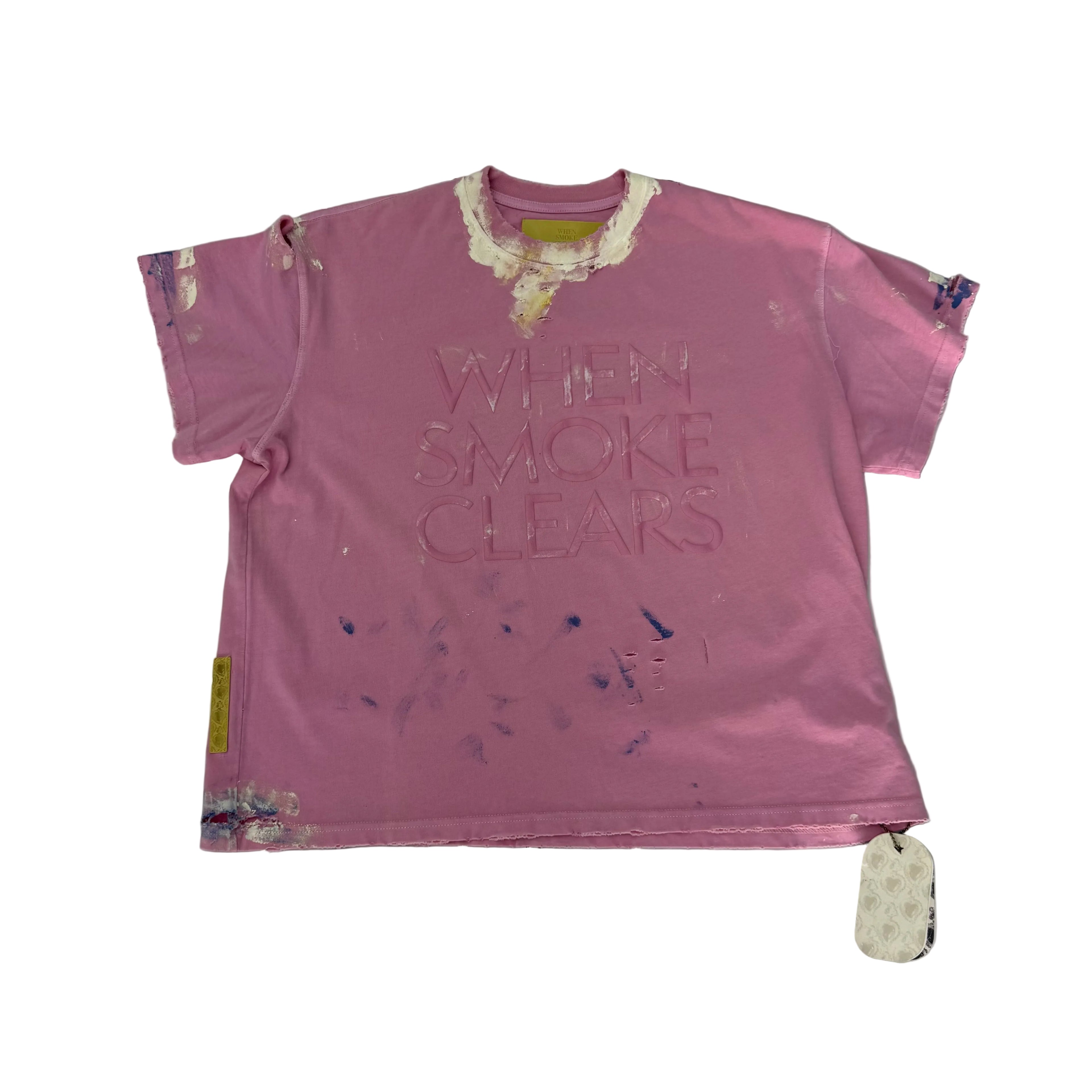 When Smoke Clears ‘Paint Thrashed’ Tee Pink