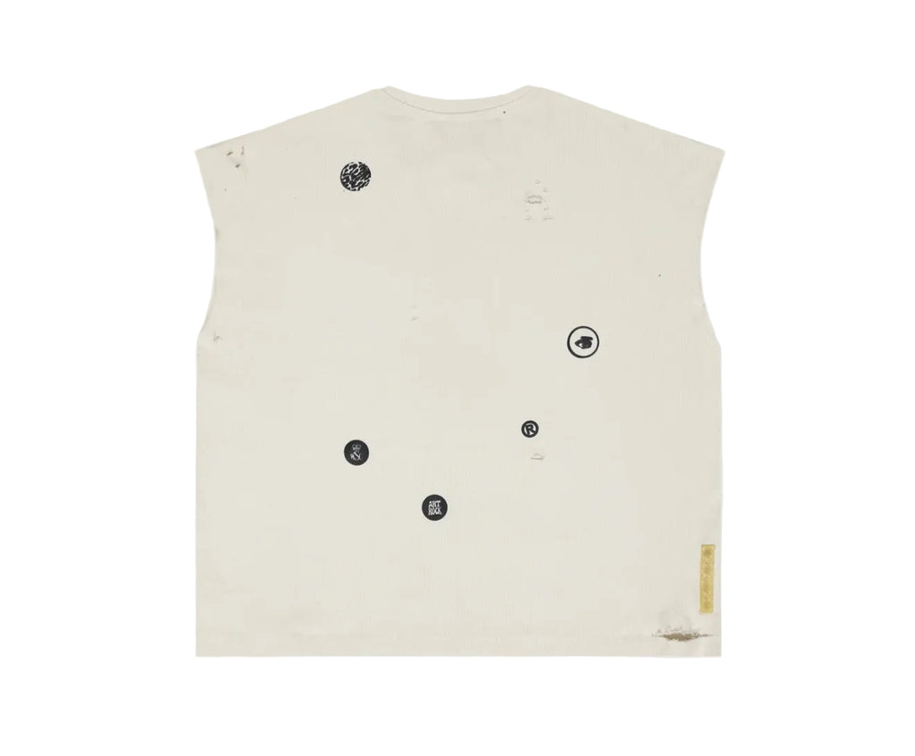 When Smoke Clears ‘Dry’ Cut Off Tee Cream/ Burgundy