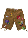 Kill by Foxx ‘Boy Scout’ Patch Work Shorts Tan