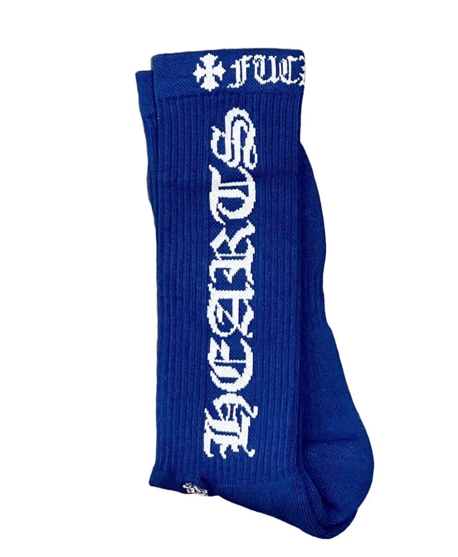 Chrome Hearts Blue White Socks