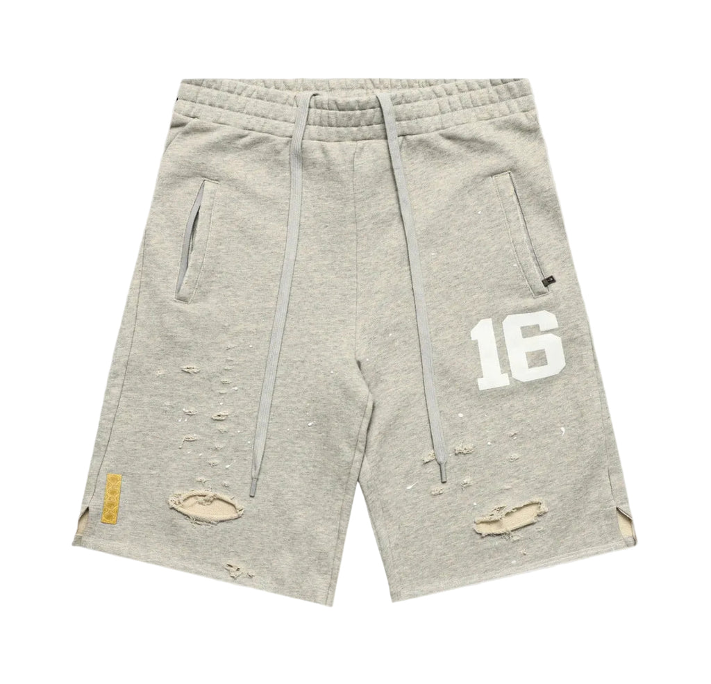 When Smoke Clears ‘Chain Stitched 16’ Sweat Shorts Tan