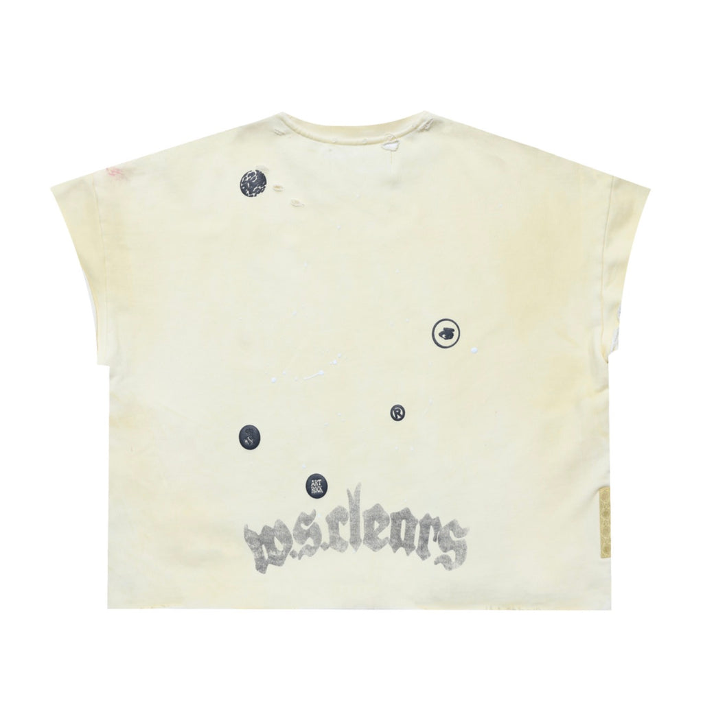 When Smoke Clears ‘Dry’ Cut Off Crewneck Tee Yellow