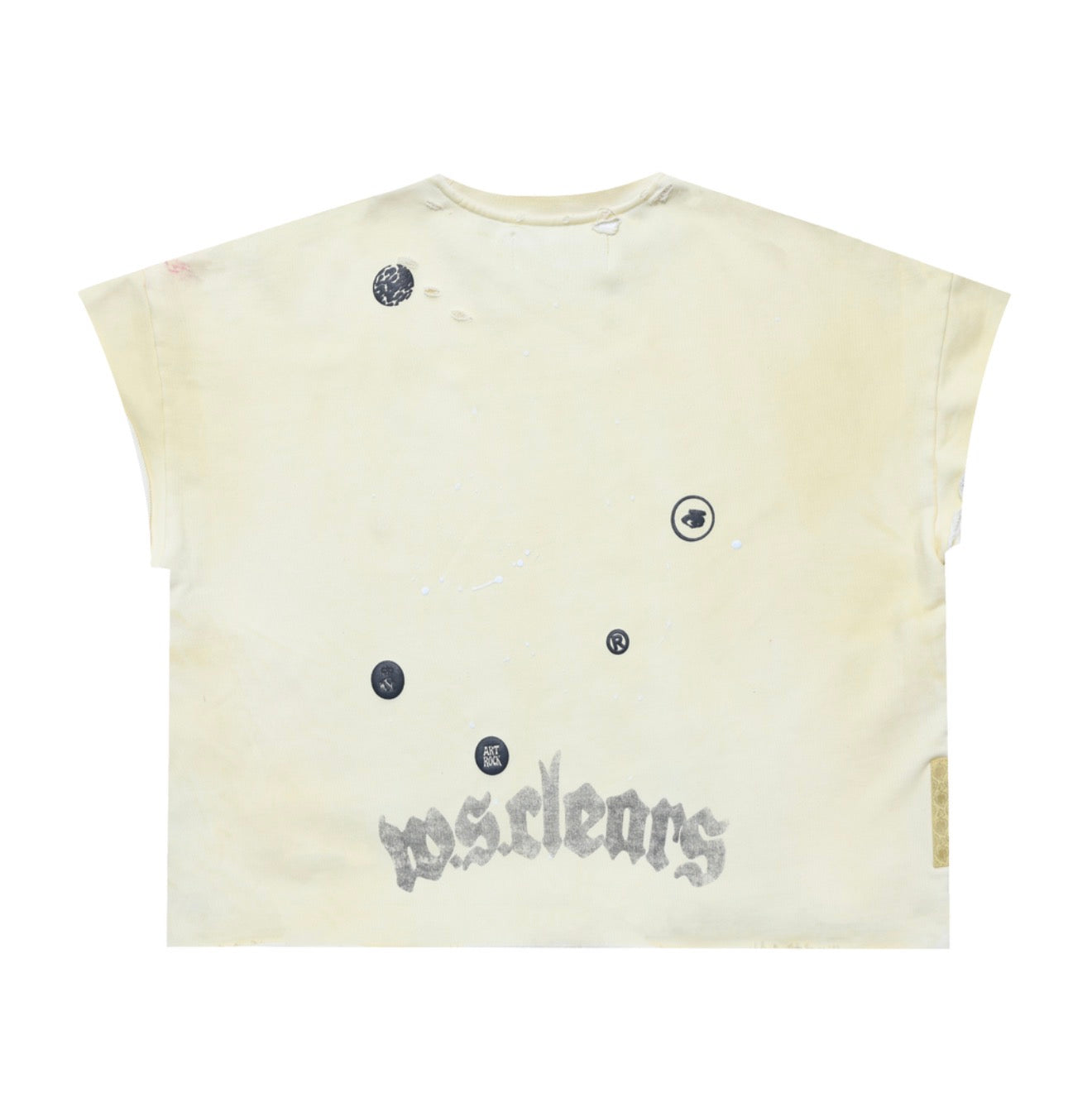 When Smoke Clears ‘Dry’ Cut Off Crewneck Tee Yellow