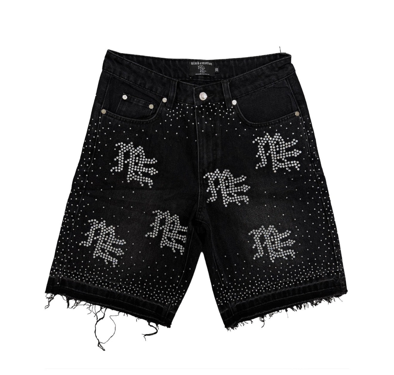 Mixed Emotions Black ‘ME’ Denim Shorts