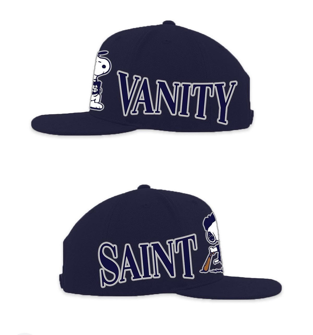 Saint Vanity ‘Snoopy’ Fitted Hat Navy