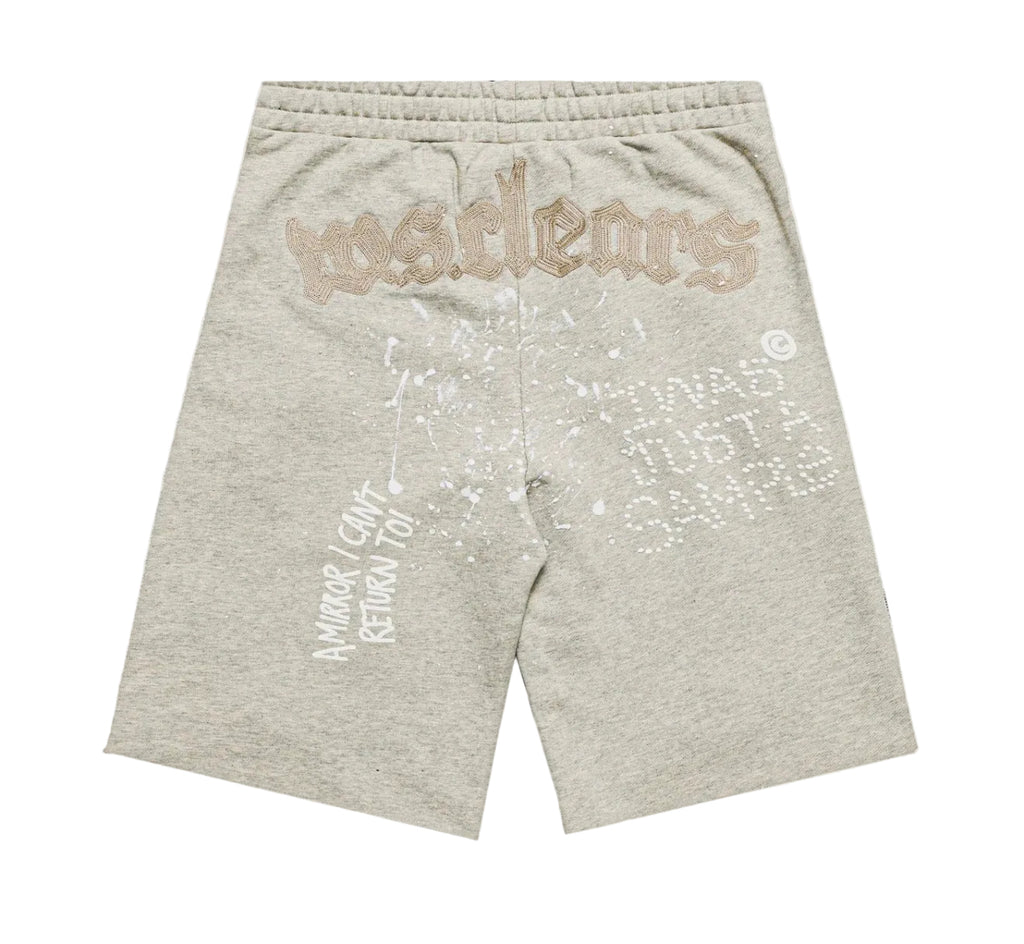 When Smoke Clears ‘Chain Stitched 16’ Sweat Shorts Tan