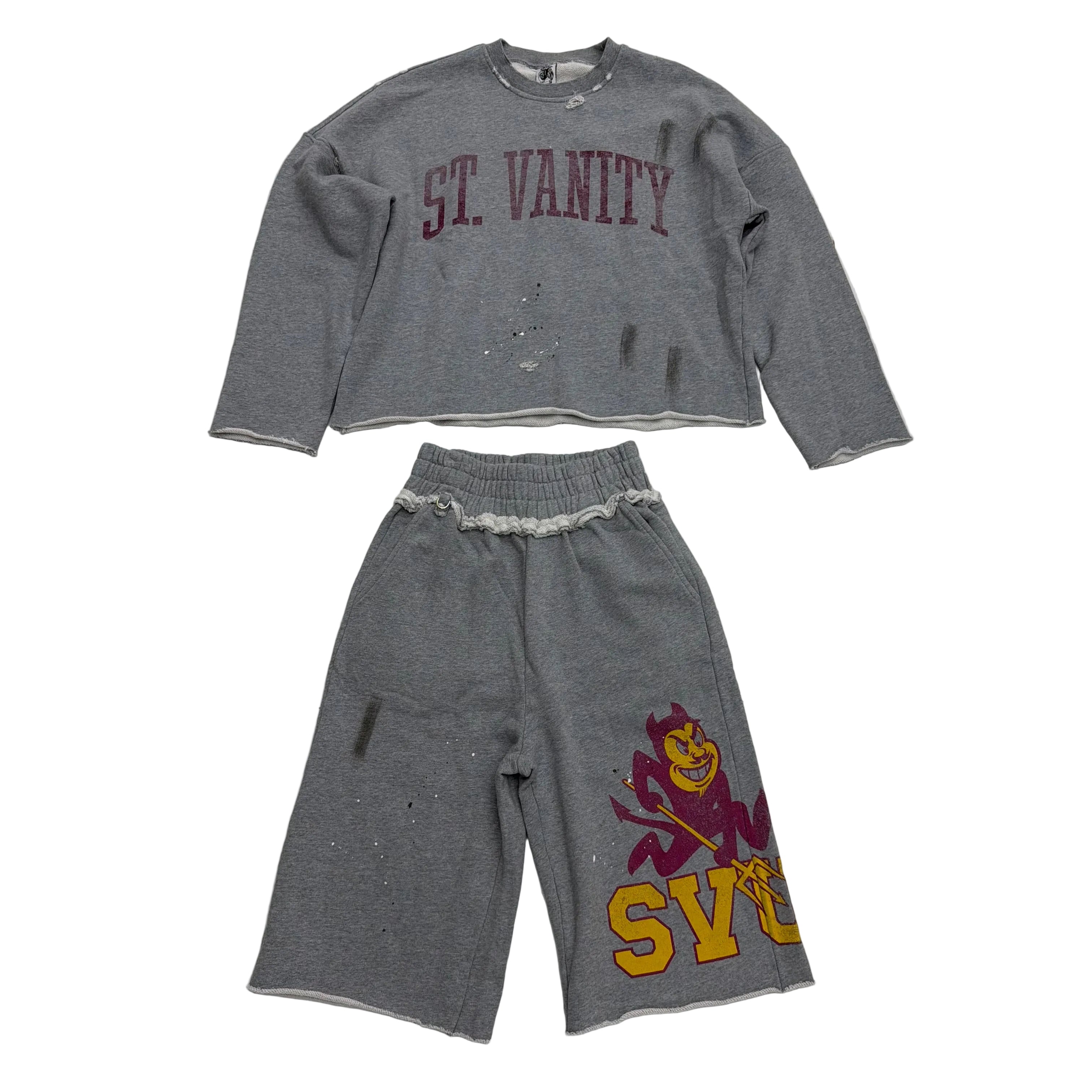 Saint Vanity ‘Sun Devil’ Crewneck Set Burgundy