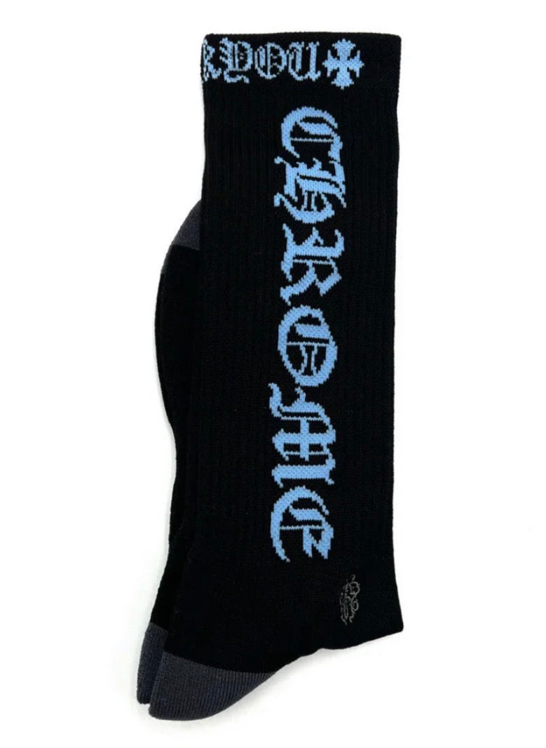Chrome Hearts Black Blue Socks