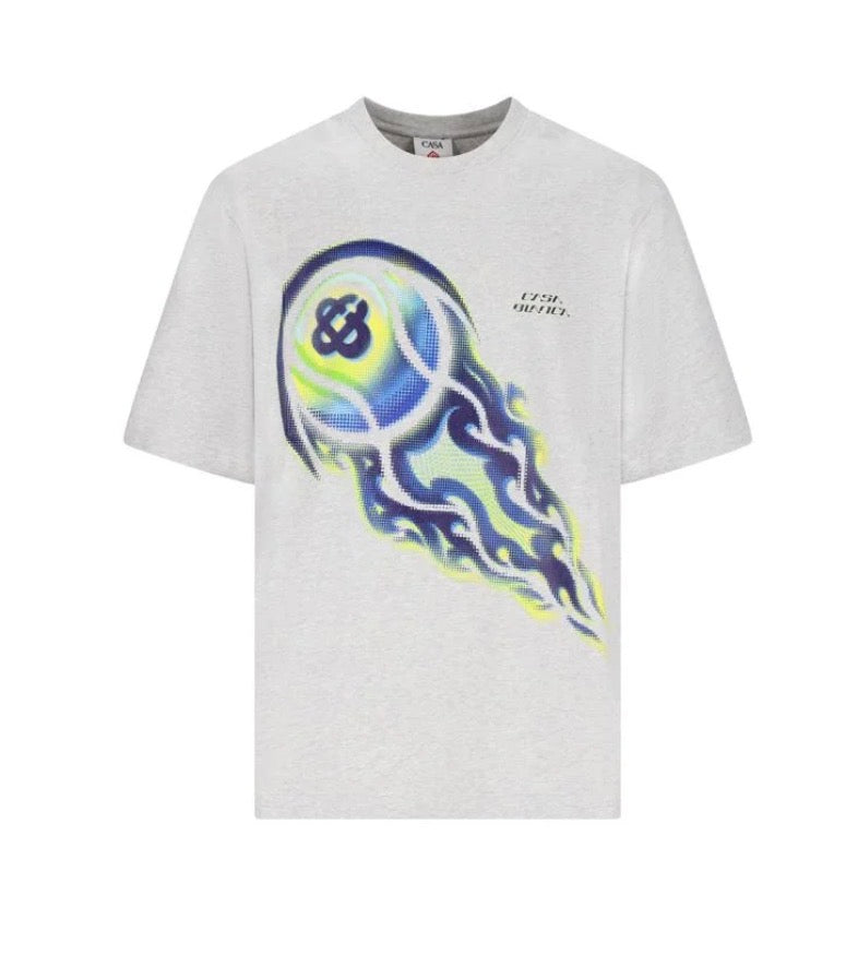 Casablanca Flaming Tennis Ball Tee White