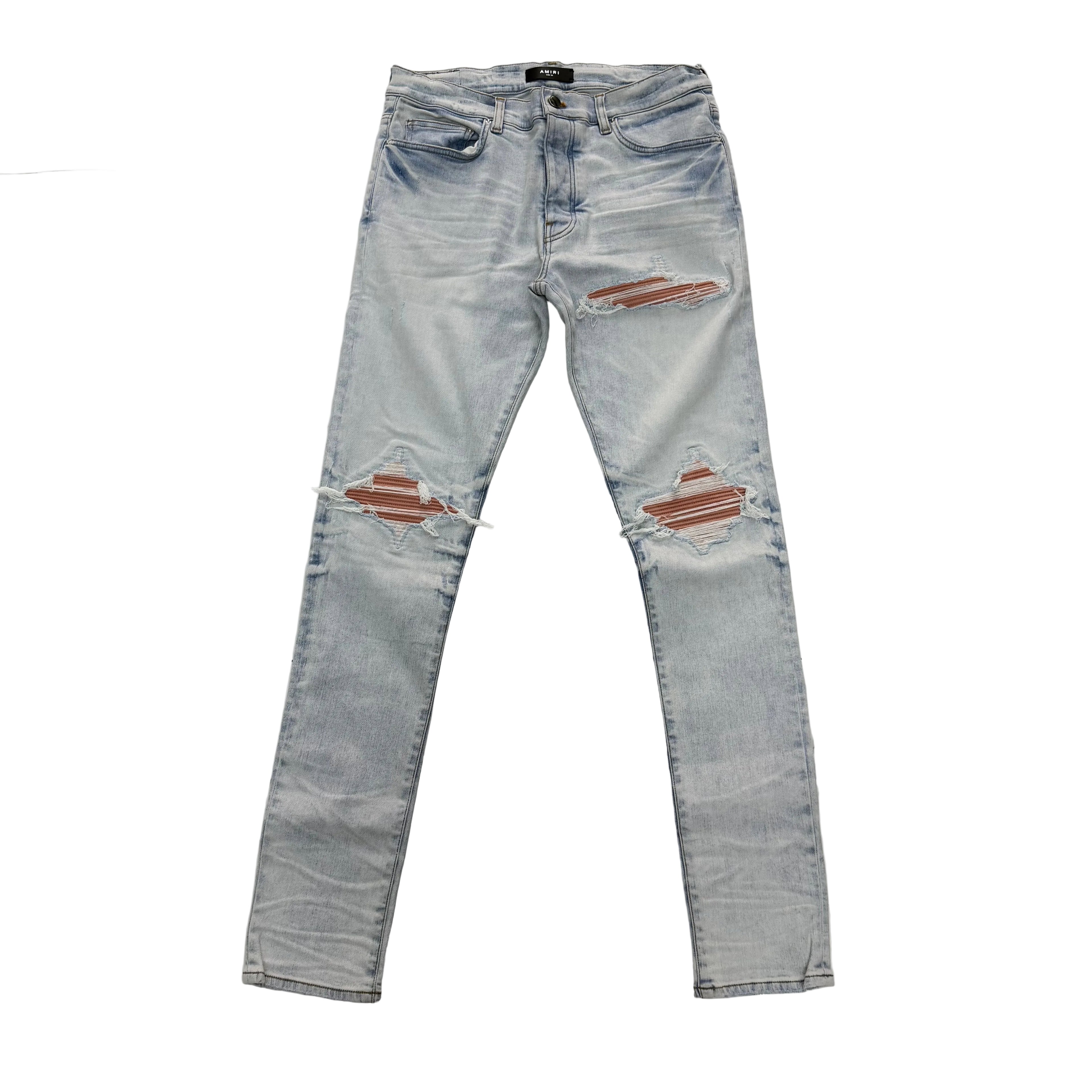 Mike Amiri Jeans Light Wash Peach Patch MX1