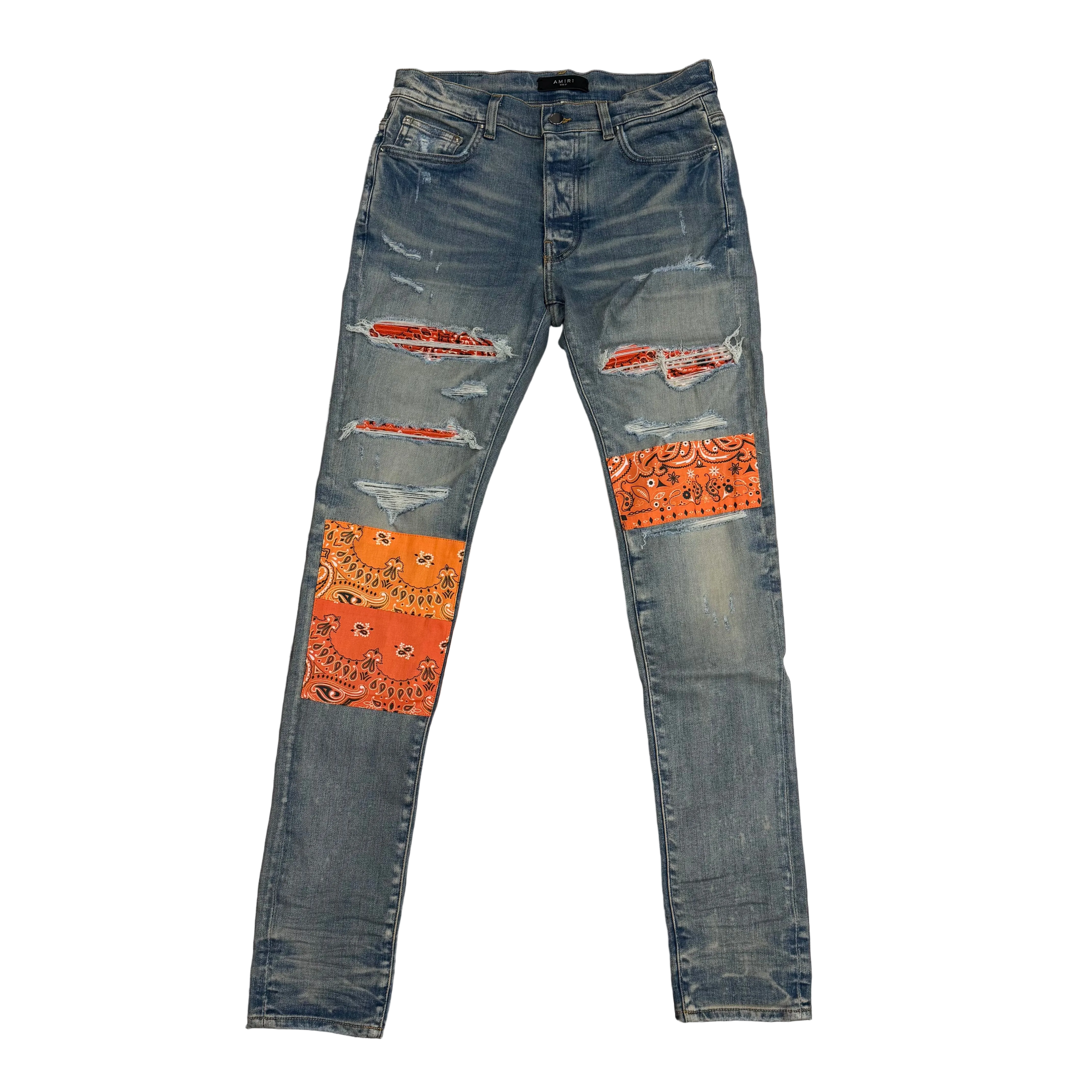 Mike Amiri ‘Vintage Art Patch’ Jeans Orange