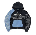 Mixed Emotion ‘Split’ Zip Up Hoodie Blue