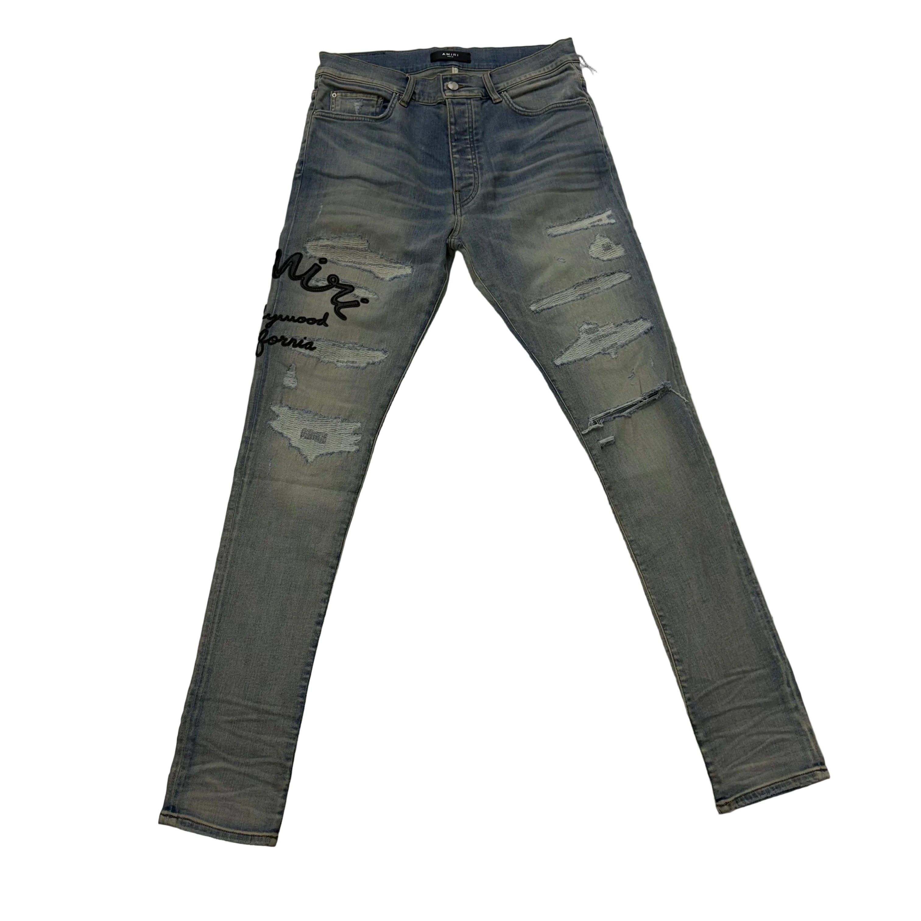 Amiri Light Wash Hollywood Script Jeans