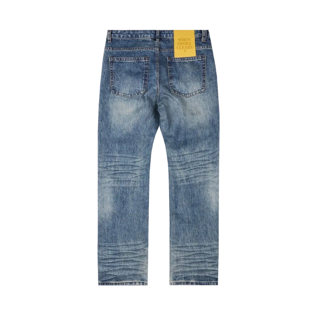 When Smoke Clears ‘Repatched’ Jeans Light Wash