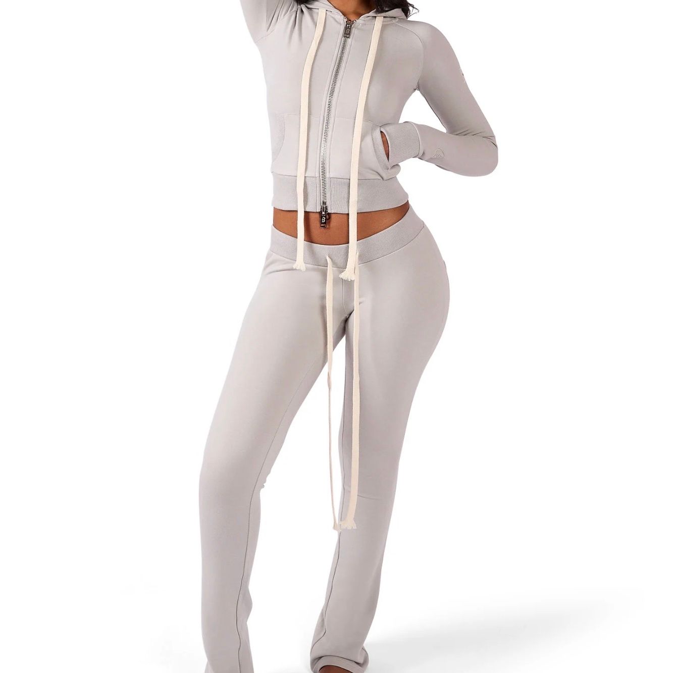 Body By Raven Essential Knitwear Sweatsuit Grey