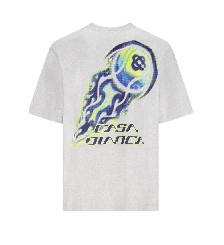 Casablanca Flaming Tennis Ball Tee White