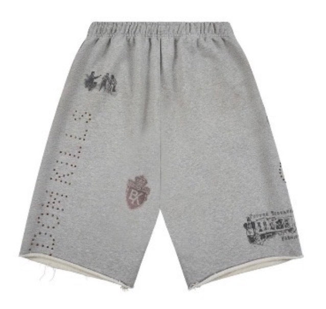 Boredom Kills Message Shorts Grey