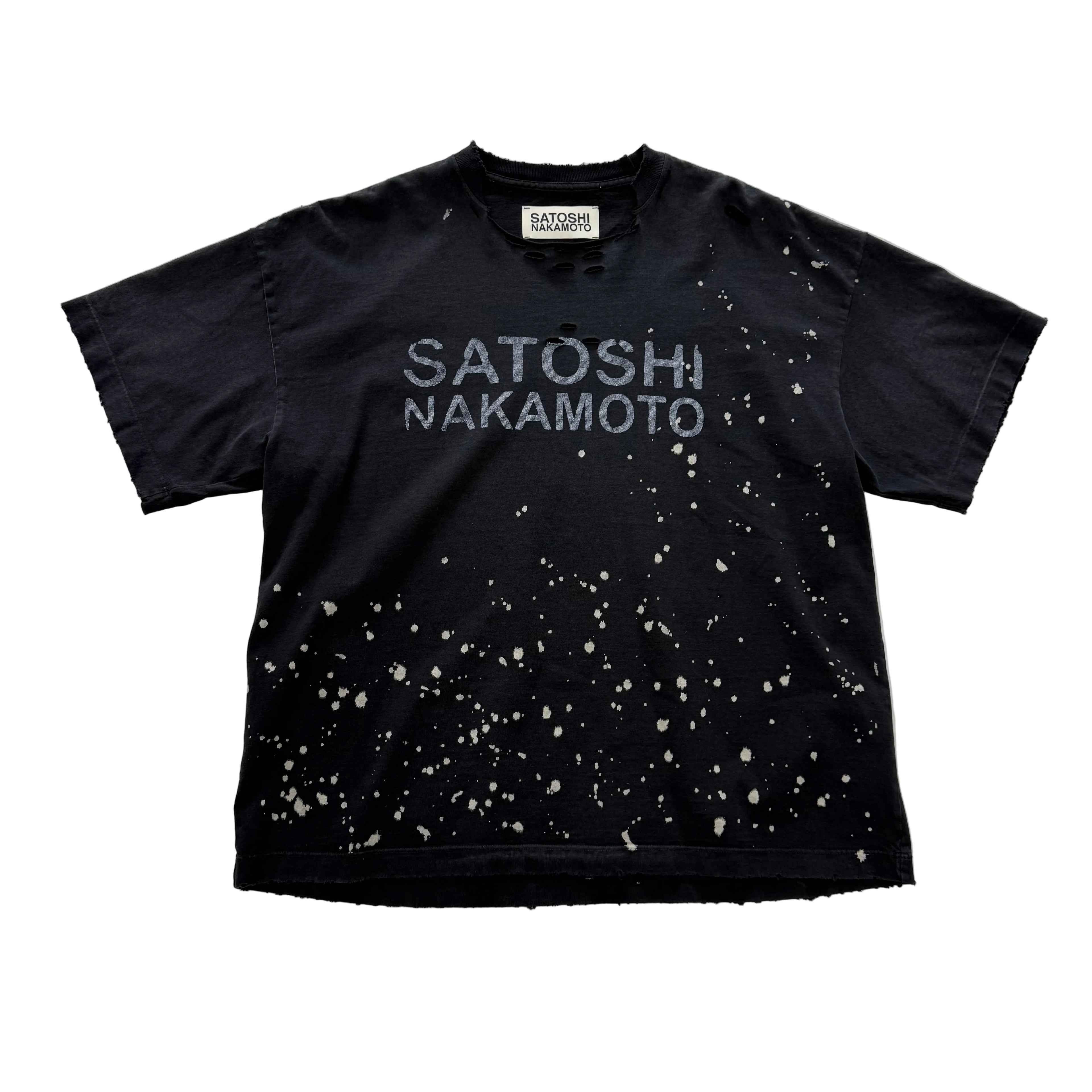 Satoshi Nakamoto Paint Splatter Tee Black