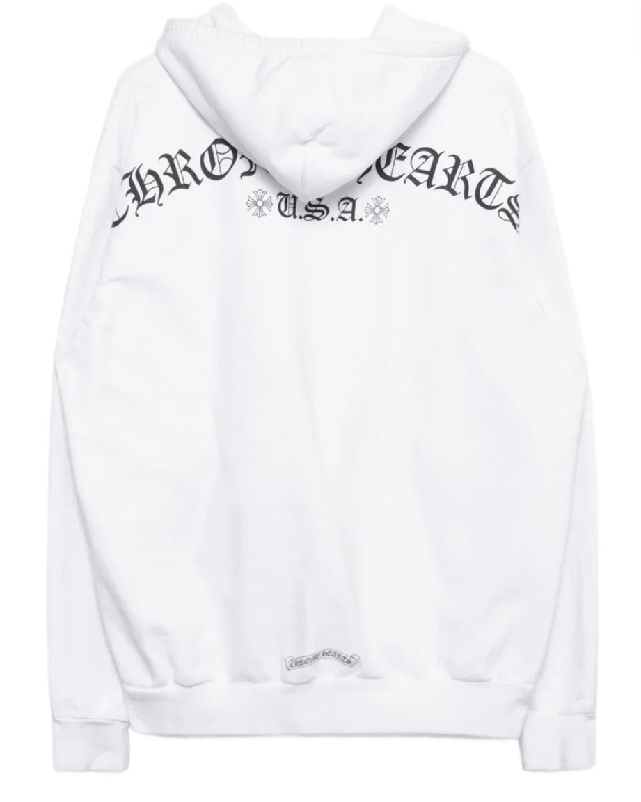 Chrome Hearts White USA Zip Up Hoodie