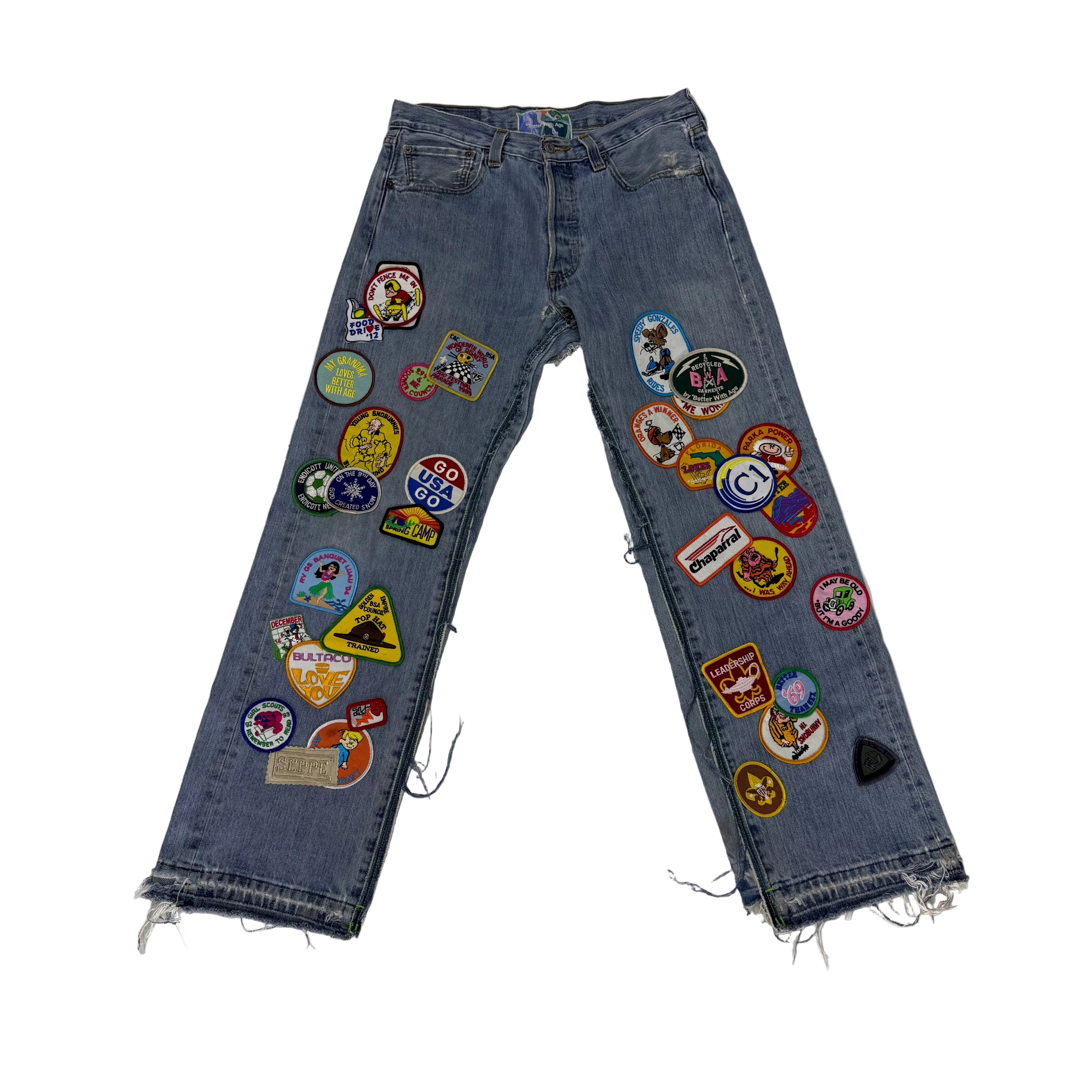 Better With Age ‘Patch’ Light Wash Jeans