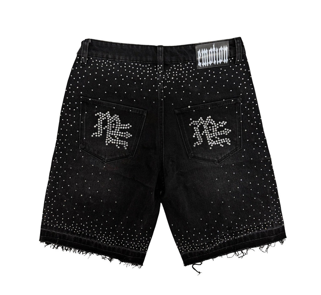 Mixed Emotions Black ‘ME’ Denim Shorts