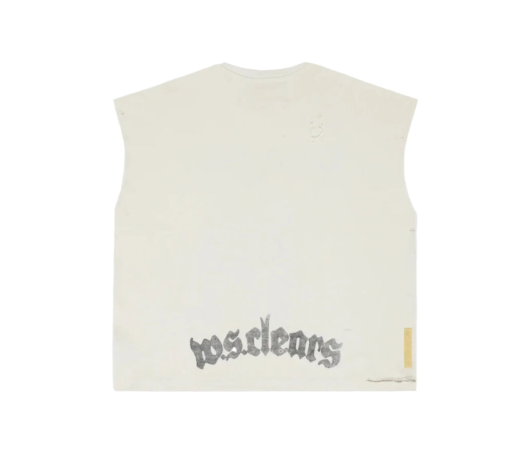 When Smoke Clears ‘Star Head’ Cut Off Tee Cream/ Burgundy