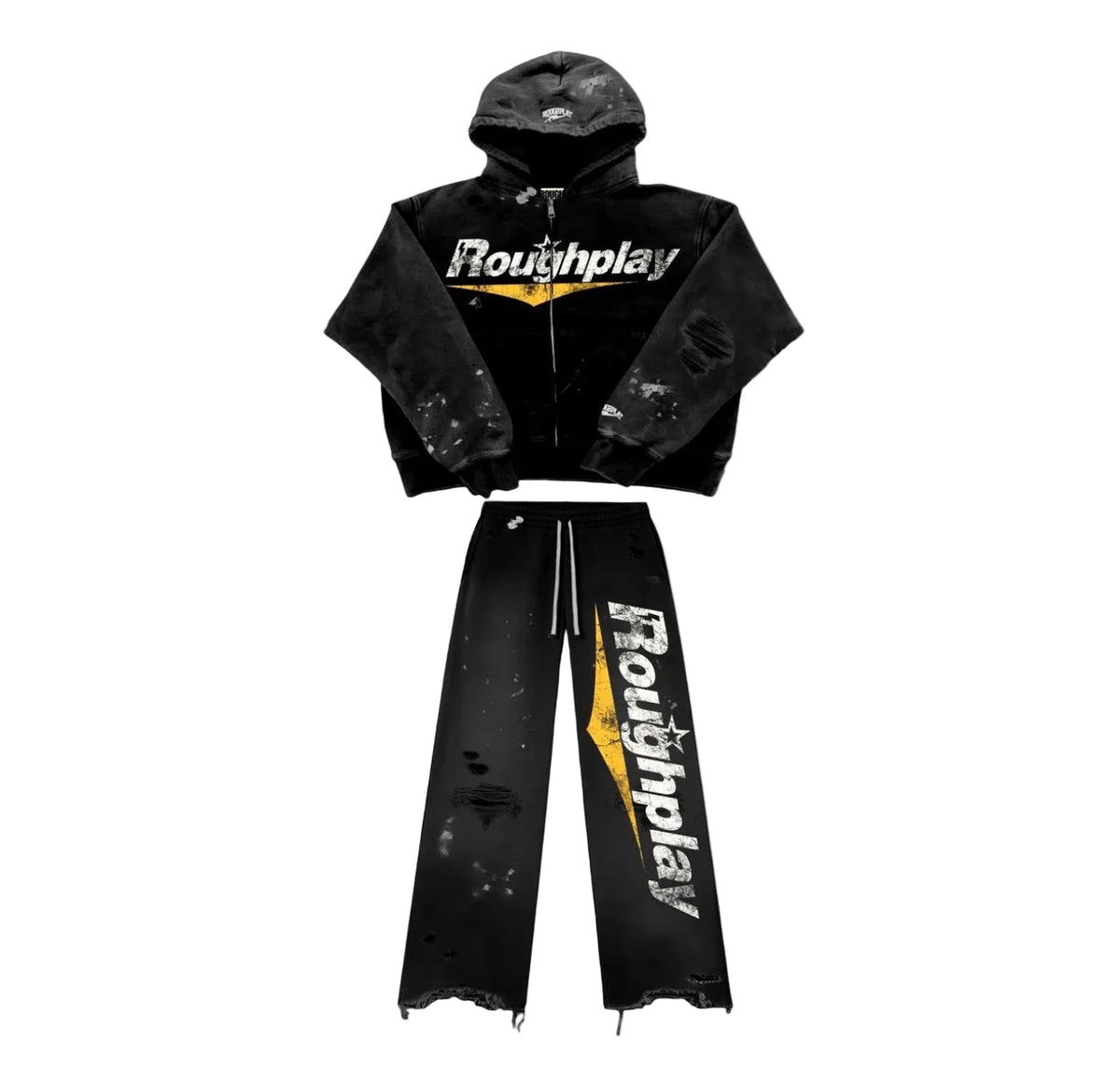 RoughPlay Zip Up Sweatsuit Black/Yellow
