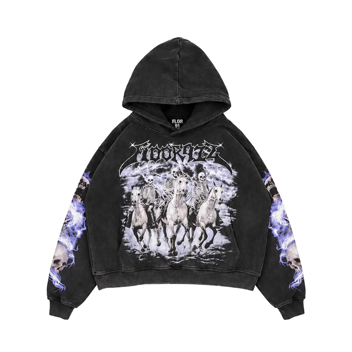 Floor 914 ‘Horsemen’ Pull Over Hoodie Black
