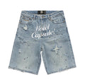 When Smoke Clears ‘Travel Hotel Capsule’ Jeans Shorts Blue