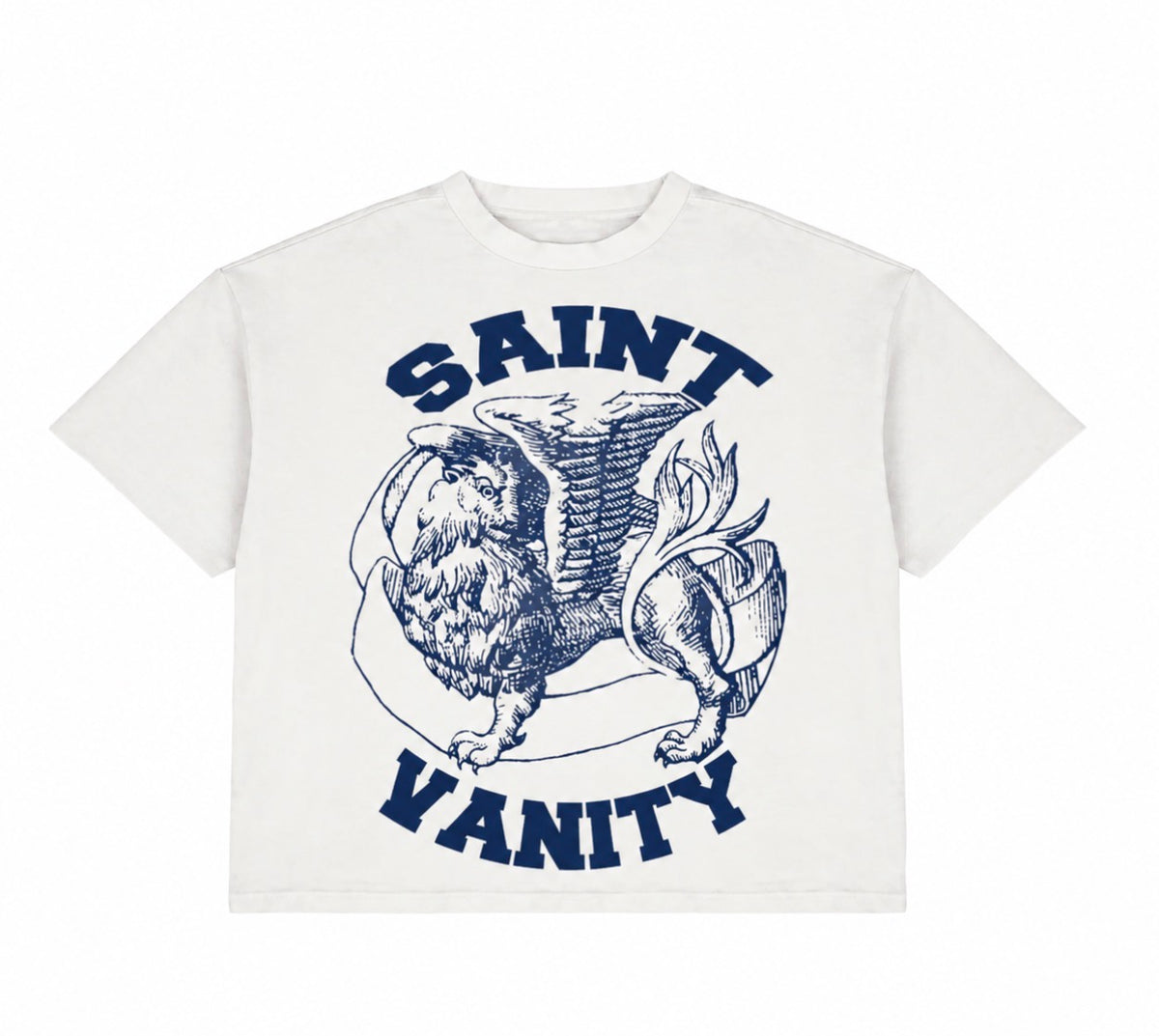 Saint Vanity ‘NYC Griffin’ Tee White/ Navy