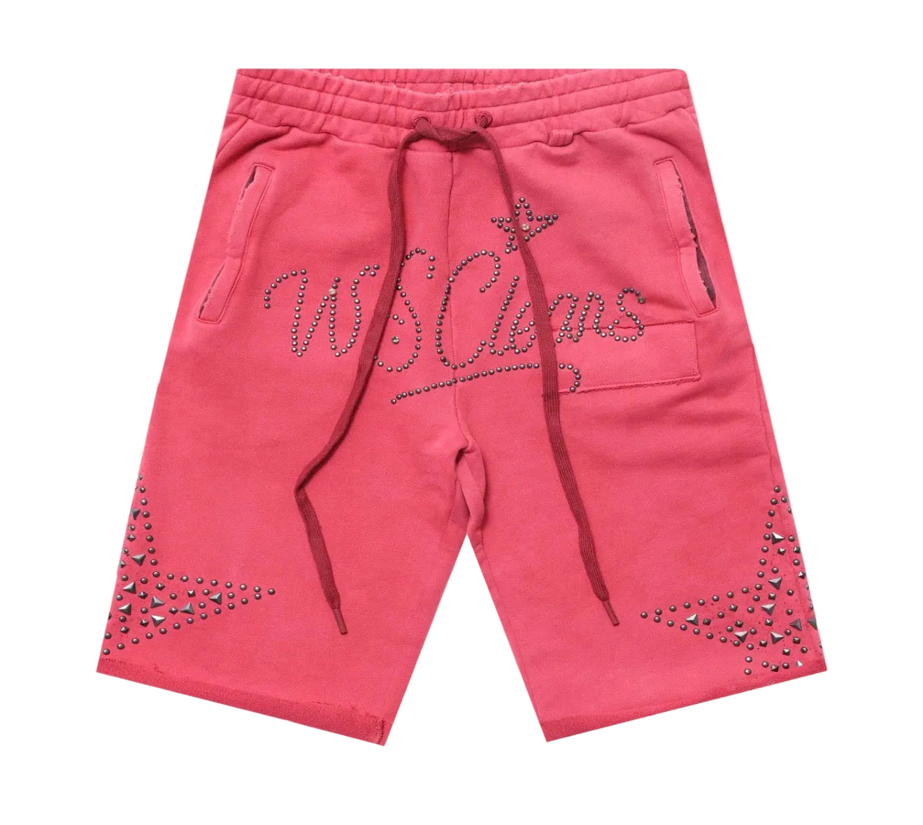 When Smoke Clears ‘Star Studded’ Sweat Shorts Red