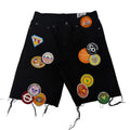 Kill by Foxx ‘Boy Scout’ Patch Work Black Jean Shorts