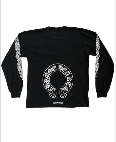 Chrome Hearts Black Horseshoe Longsleeve Tee