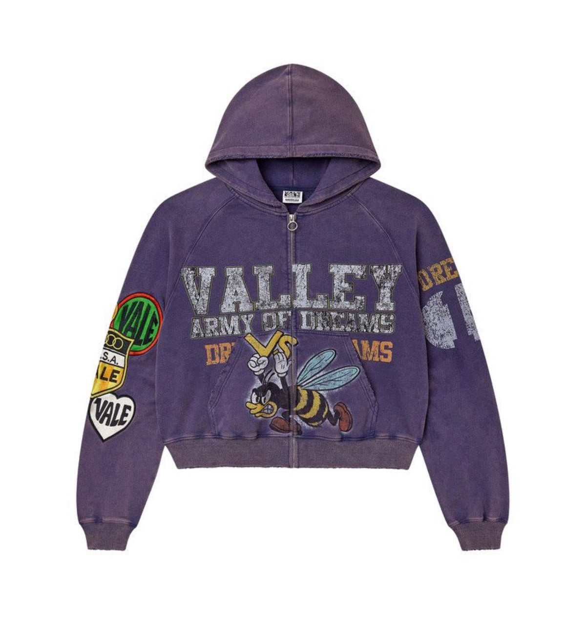 Vale Forever ‘Army Bee’ Zip Up Hoodie Purple