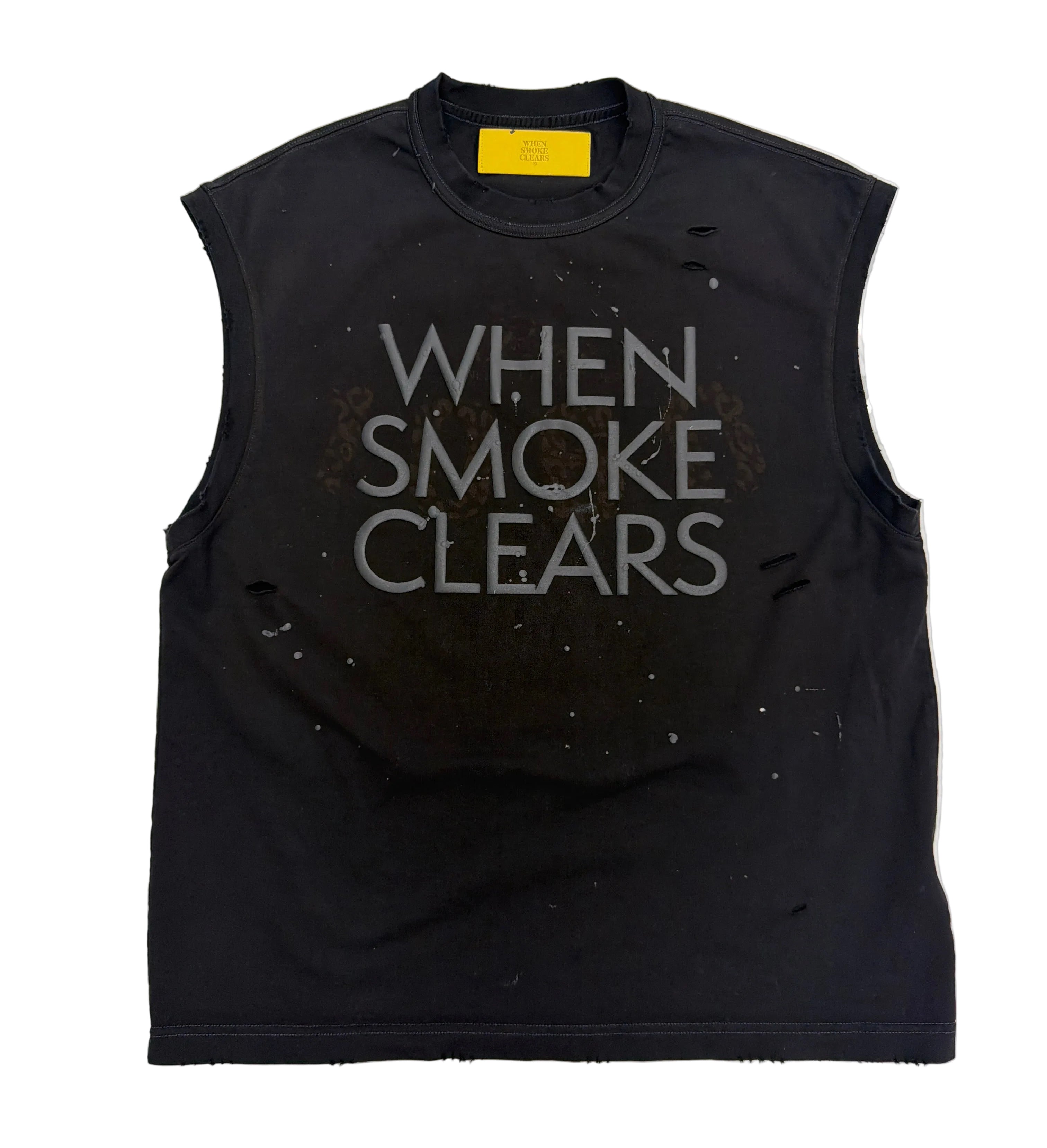 When Smoke Clears ‘Repainted’ Cut Off Tee Black Wash