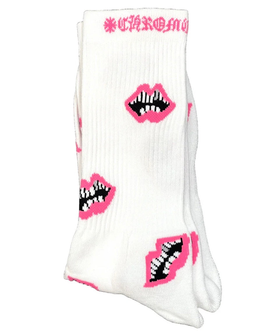 Chrome Hearts White Pink Matty Socks