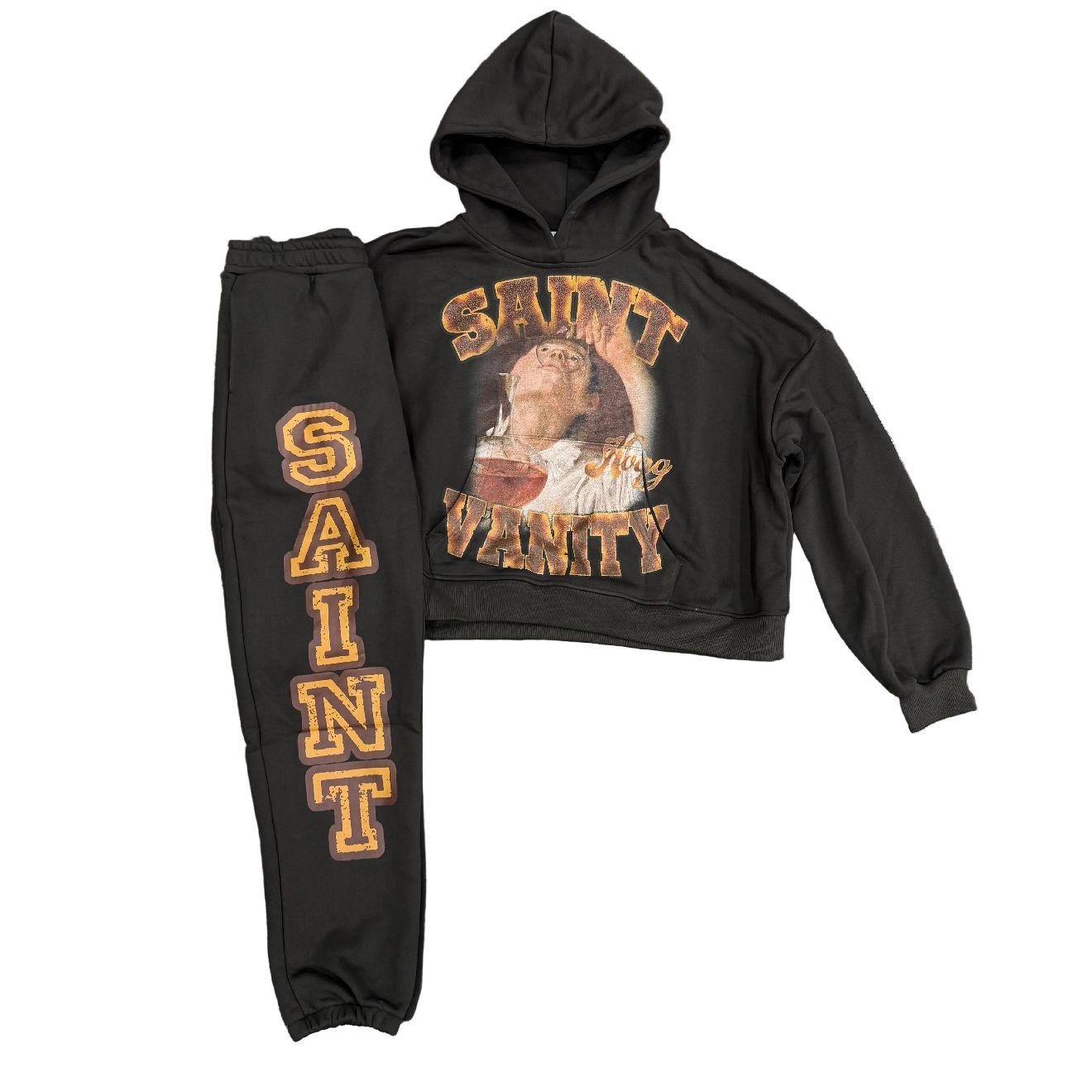 Saint Vanity ‘Griffin’ Sweatsuit Orange/Olive