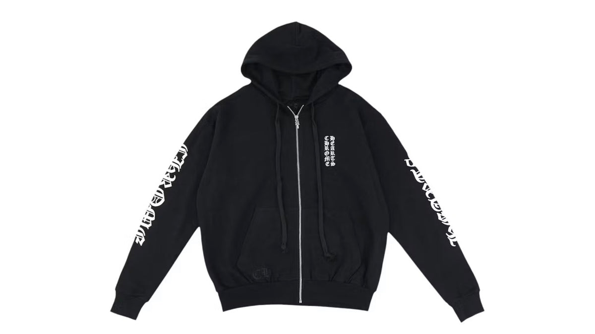 Chrome Hearts Black White Vertical Zip Up Hoodie