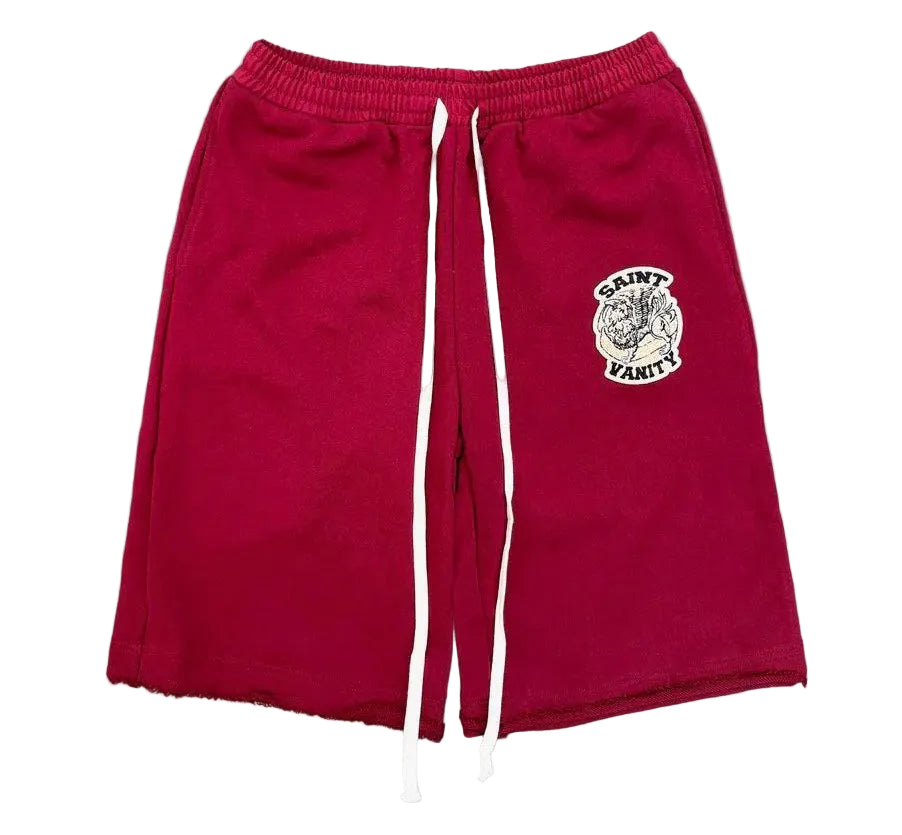 Saint Vanity Crimson Uniform Sweat Shorts