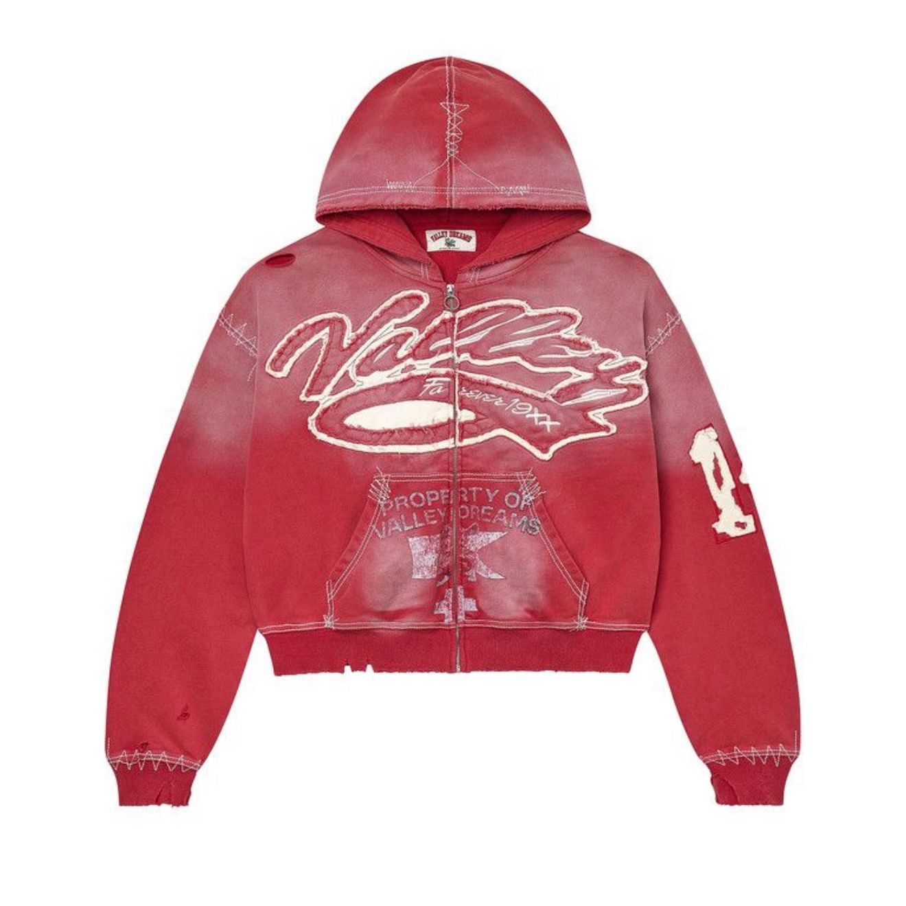 Vale Forever ‘Religious’ Zip Up Hoodie Red (STEAL)