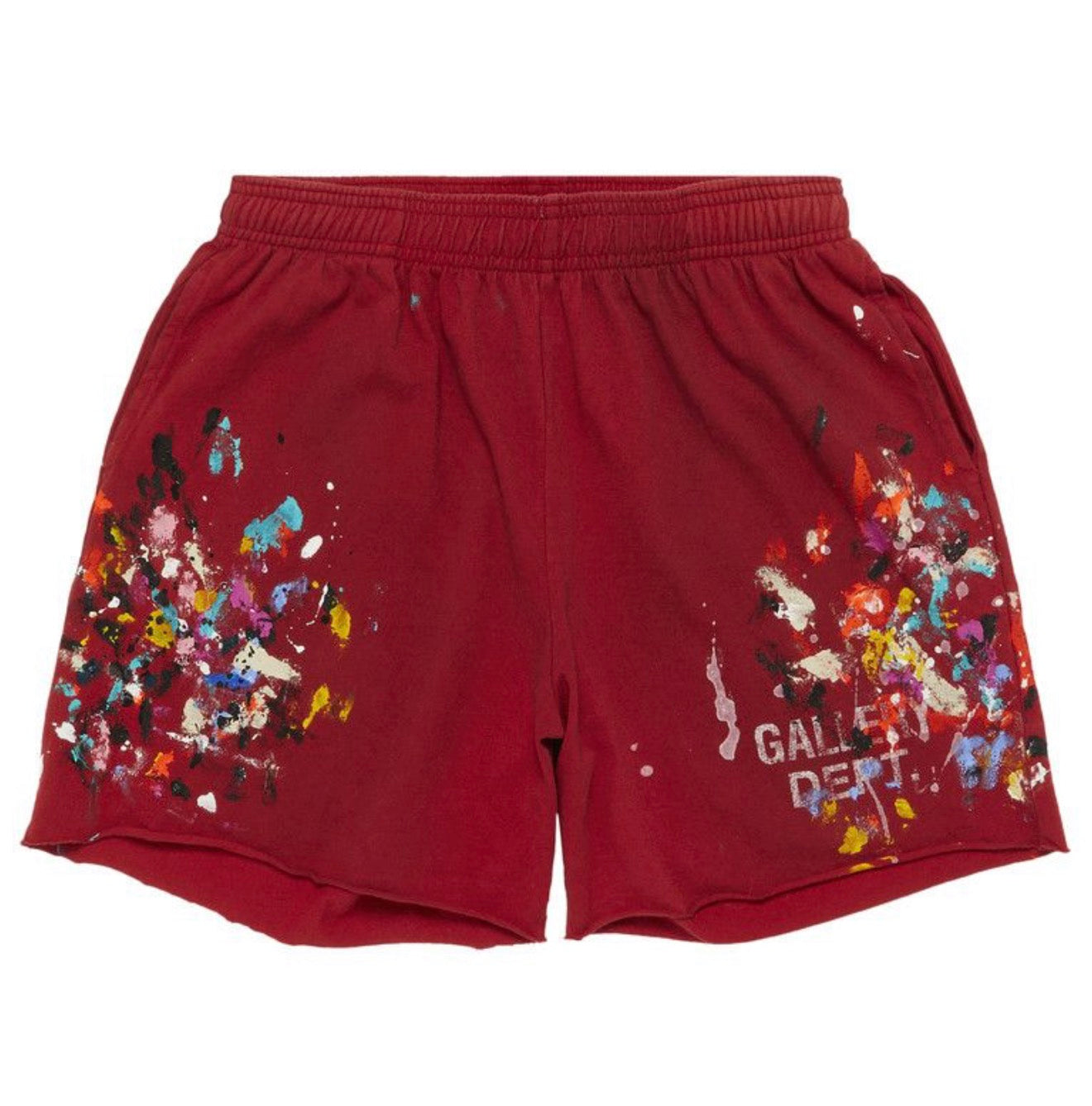Gallery Dept ‘Paint Splattered’ Sweat Shorts Red