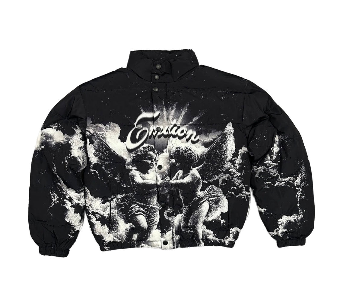 Mixed Emotions Black Angel Puffer Jacket