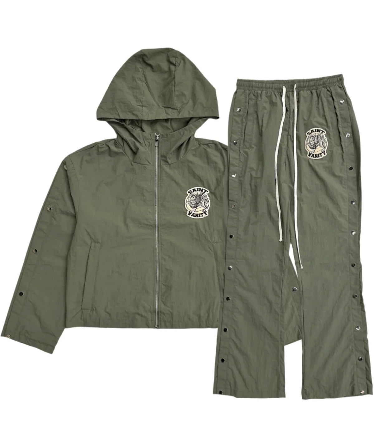 Saint Vanity ‘Nylon Windbreaker ‘Sets Olive Green