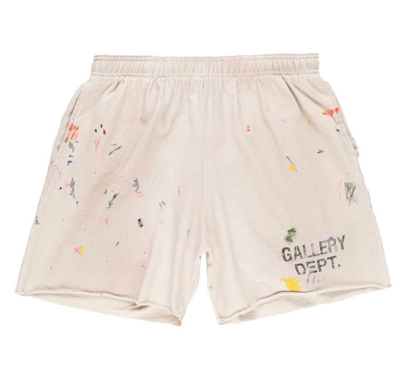 Gallery Dept ‘Paint Splattered’ Sweat Shorts Tan