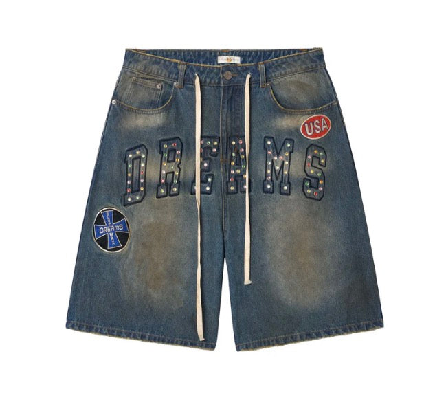 Vale Forever ‘Dream Rainbow’ Jean Shorts Blue