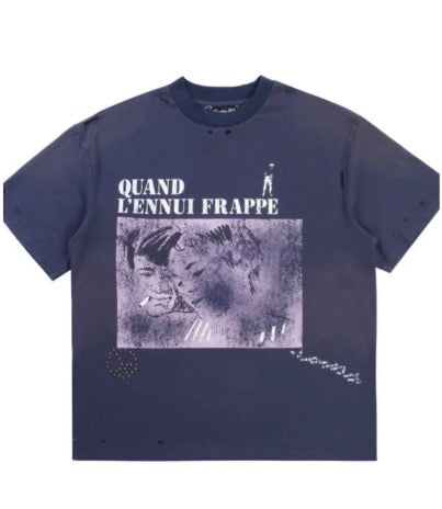 Boredom Kills French Tee Navy