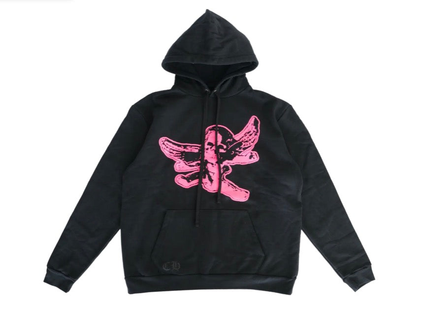 Chrome Hearts FOTI Pink Skull Pull Over Hoodie
