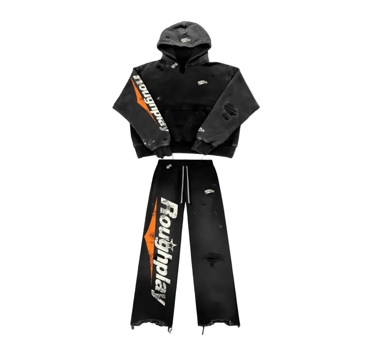 RoughPlay Black Distress Sweatsuit