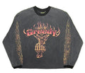 Greedy Unit Skull Flame Middle Finger Longsleeve